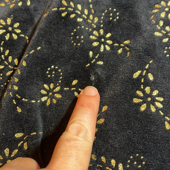 Vintage 90’s Jaclyn Sport Black Velvet Gold Floral Sweatshirt Medium Whimsigoth - Picture 10 of 10